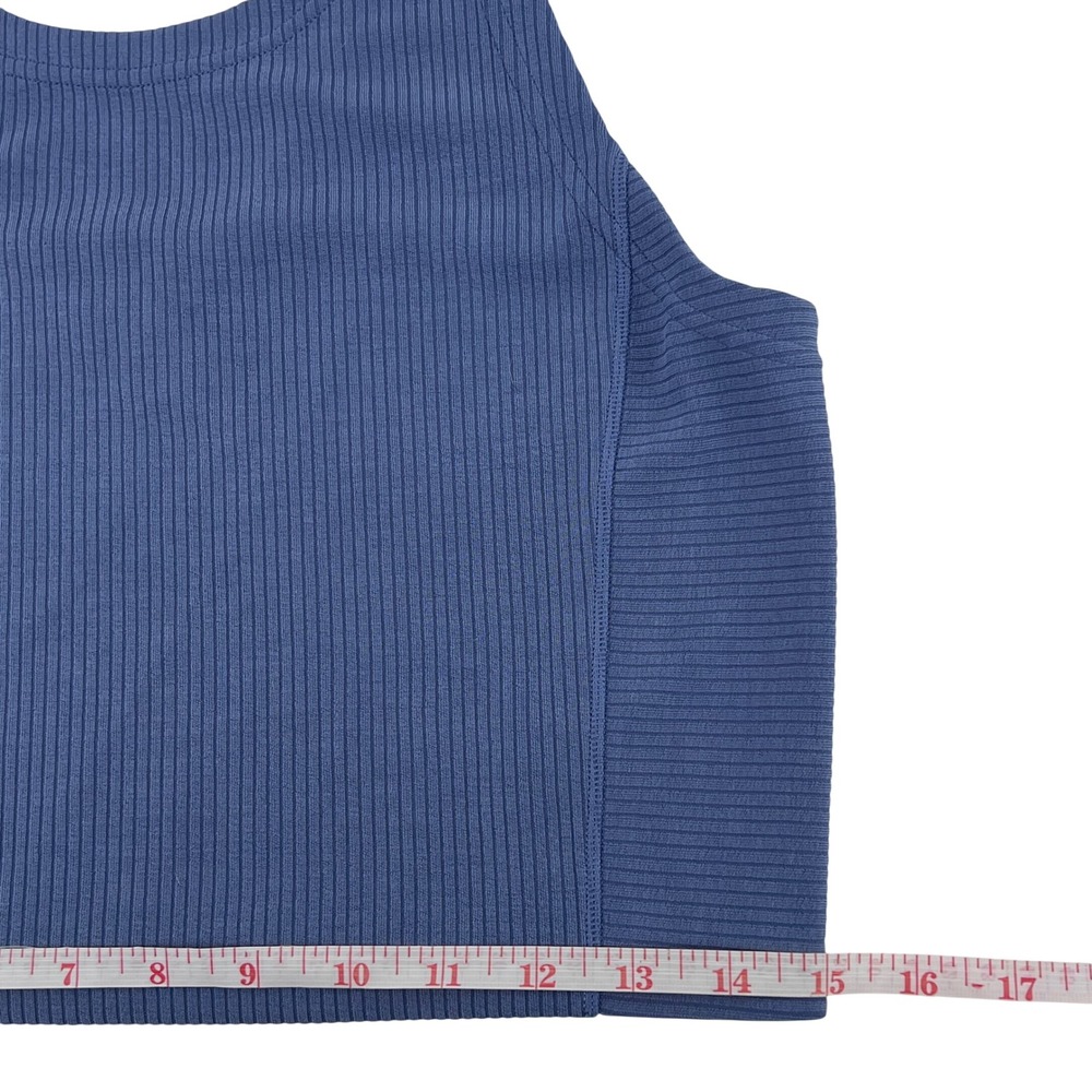 Lululemon Ribbed Softstreme Cropped Tank Blue Size 8 LW1EDFS BGIB - Picture 5 of 9